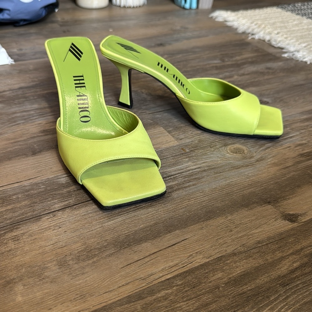 The Attico bright green Anais Leather Mules in amazing condition